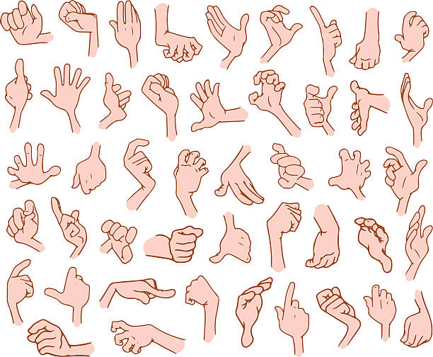 Cartoon Hands Pack 3 vector art illustration