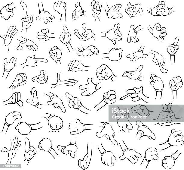 Cartoon Hands Pack Lineart 1 Stock Illustration - Download Image Now -  Cartoon, Stop Gesture, Glove - iStock