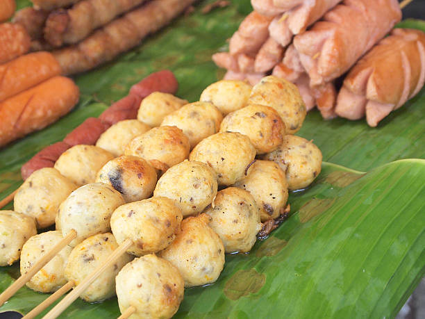 istock Fried and grilled Meat Balls on sticks 478090991