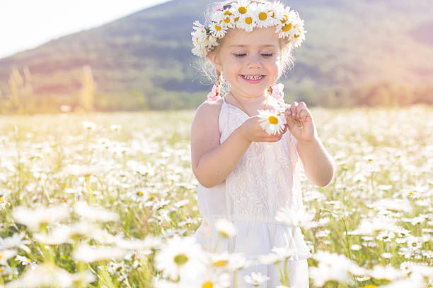 istock Cute little girl in the chamomile field 478091076
