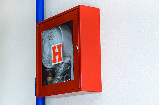 istock Hydrant with water hoses and fire extinguish equipment 478093582
