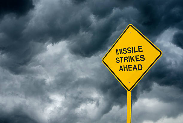 istock Missile Strikes Ahead Road Sign 478094617