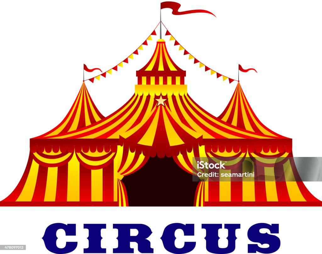 Arashigaoka Buitensporig aantrekken Circus Tent With Red And Yellow Stripes Stock Illustration - Download Image  Now - 2015, Advertisement, Arts Culture and Entertainment - iStock