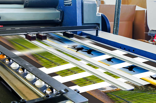 istock Close up of an offset printing machine during production 478097058