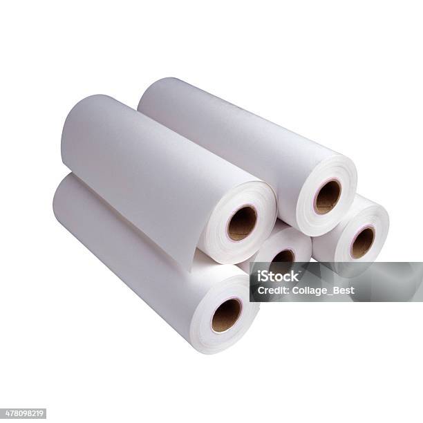 Group Of White Paper Rolls Stock Photo - Download Image Now - Backgrounds, Boredom, Bureaucracy