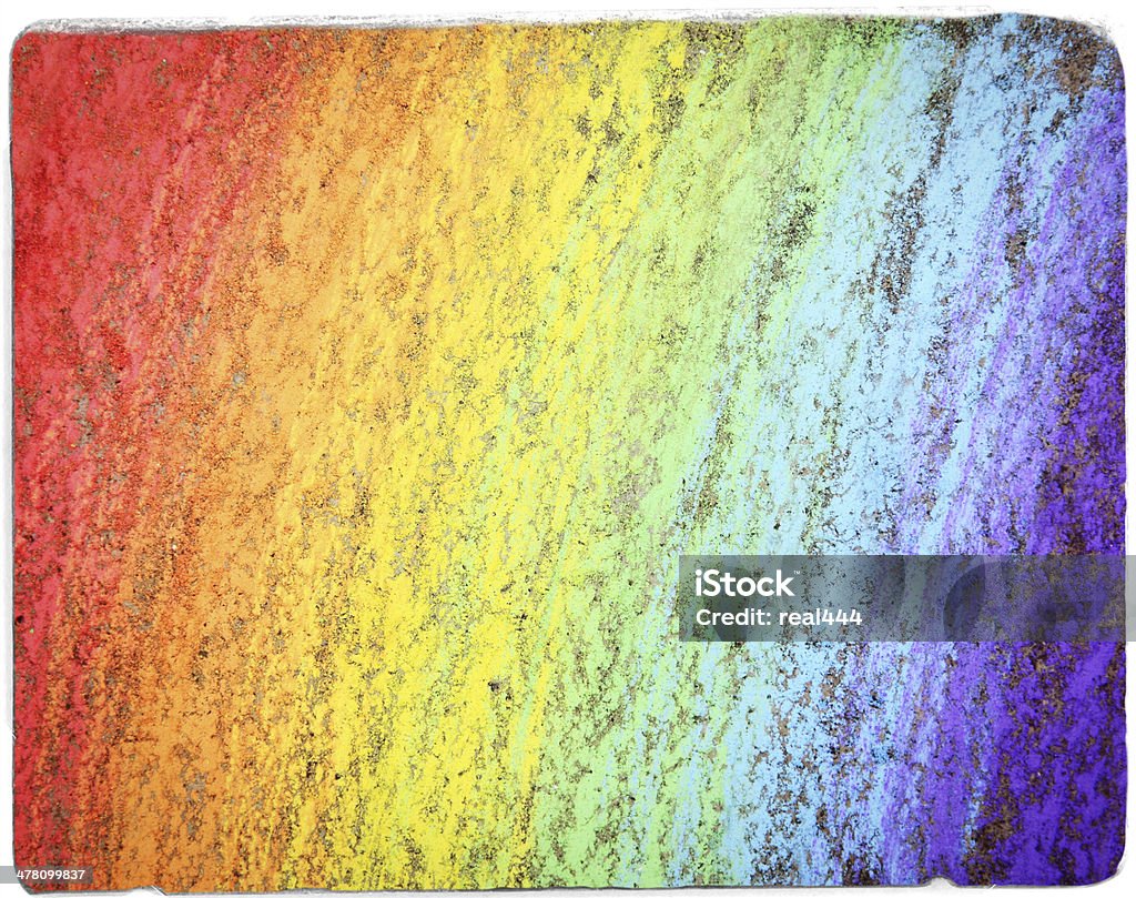 Rainbow Chalk Closeup Chalk Drawing Stock Photo