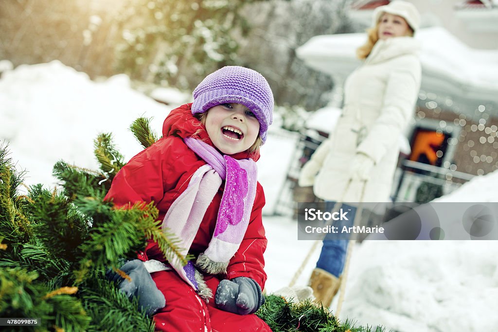 Carregando árvore de Natal em casa - Foto de stock de Adulto royalty-free