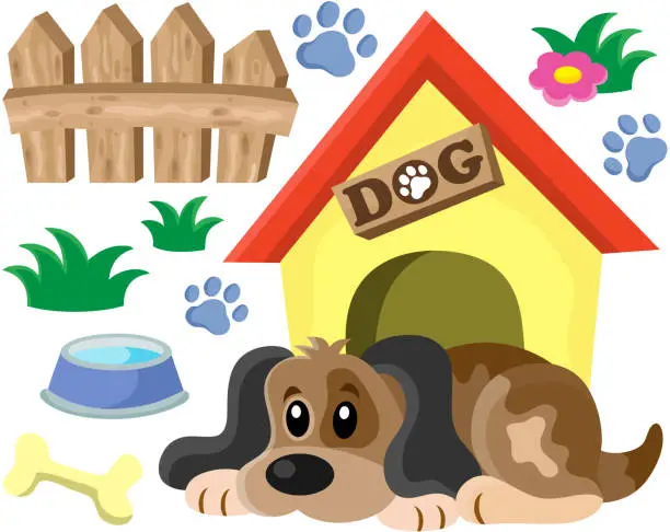 Vector illustration of Dog thematic image 1