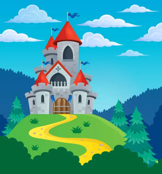 Vector illustration of Fairy tale castle theme image 3