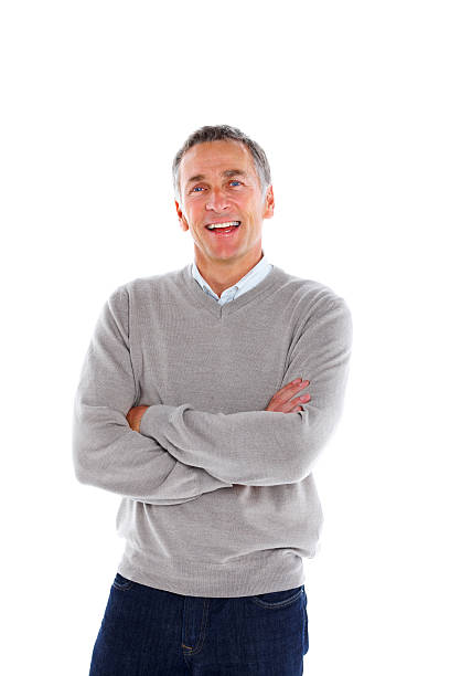 istock Handsome mature man standing with his arms crossed on white 478101153