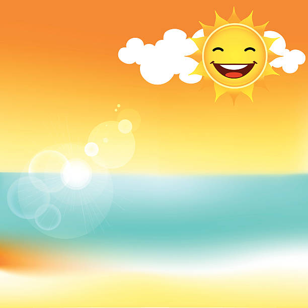 Summer beach vector background vector art illustration