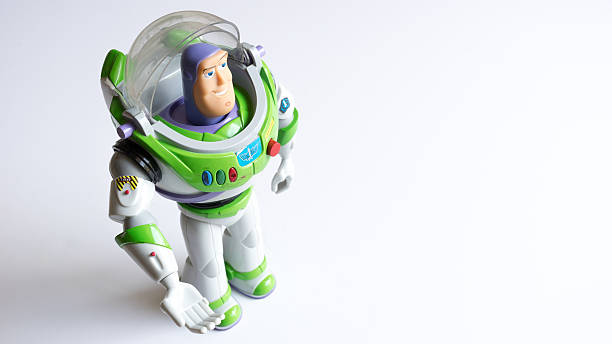 Kuala Lumpur, Malaysia - May 22, 2015: Buzz Lightyear robot toy character form Toy Story animation film. Buzz is a toy space ranger hero and one of the two lead characters in the Toy Story movie