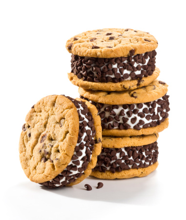 Everyone loves chocolate chip cookie ice cream sandwiches.