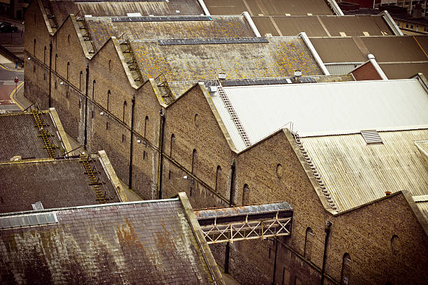Guinness Storehouse Dublin Dublin, Ireland - April 1, 2013: View of industrial rooftops at The Guinness Storehouse Brewery at St. James Gate, Dublin Ireland on April 1, 2013.  Guinness brewery  was founded in 1759 in Dublin, Ireland, by Arthur Guinness guinness photos stock pictures, royalty-free photos & images