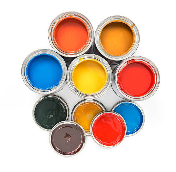 istock Group of colorful paint tins 478106013