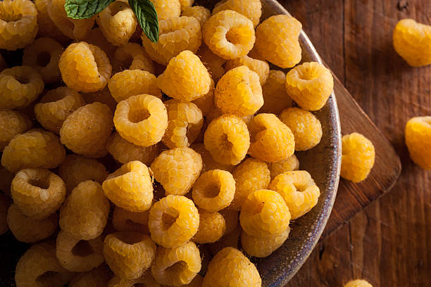 istock Raw Organic Yellow Raspberries 478106172