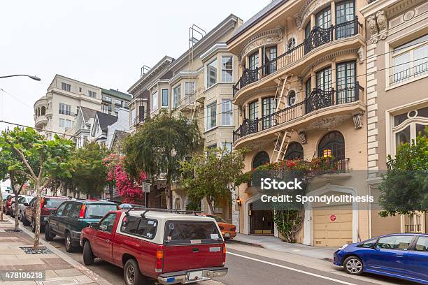 Typical San Francisco Street Stock Photo - Download Image Now - Hill, Car, Stationary