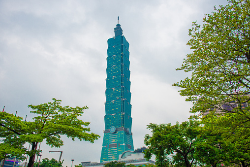 Taipei, Taiwan China- June 1, 2015: TAIPEI, TAIWAN CHINA- JUNE 1: Day view of Taipei skyline on JUNE 1, 2015 in Taiwan, Taipei 101, The building ranked worlds tallest from 2004 until 2010.