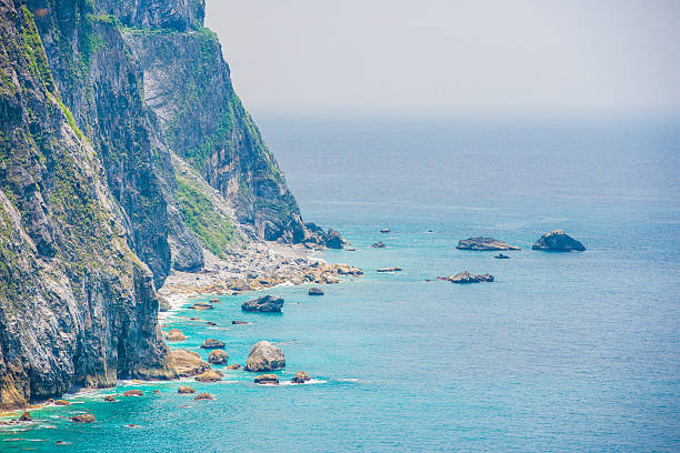 Aerial view of beautiful landscape with famous Cingshuei(Qingshui) Cliff in Taiwan, Asia.