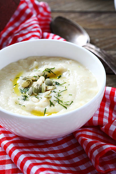 istock Cream soup in a white bowl 478106650