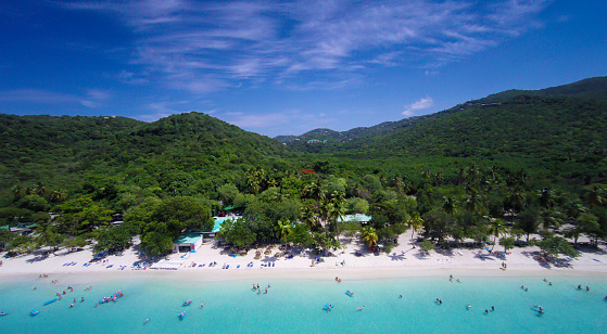 aerial view of world famous beach at Magens Bay in Saint Thomas, US Virign Islands
