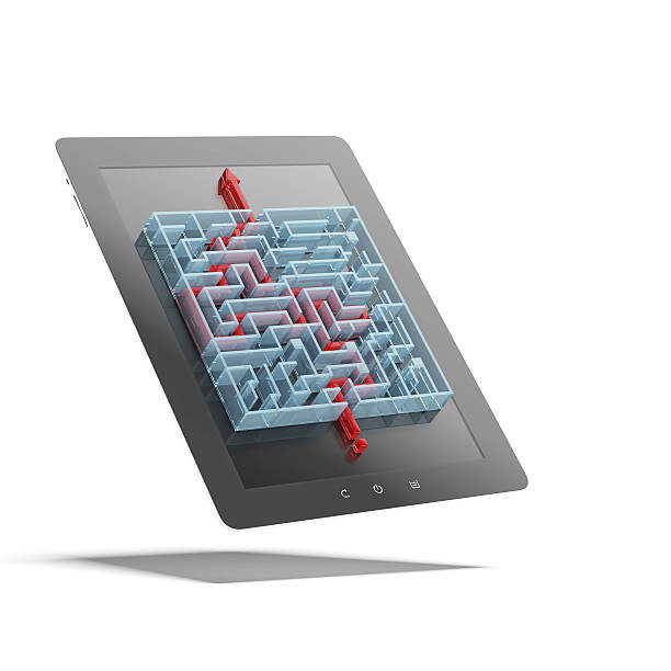 istock solutions of maze on the tablet 478107231