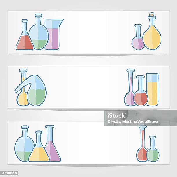 Vetores de Banners Com Tubos De Testes De Laboratório e mais imagens de Analisar - Analisar, Artigos de Vidro de Laboratório, Aula de Química