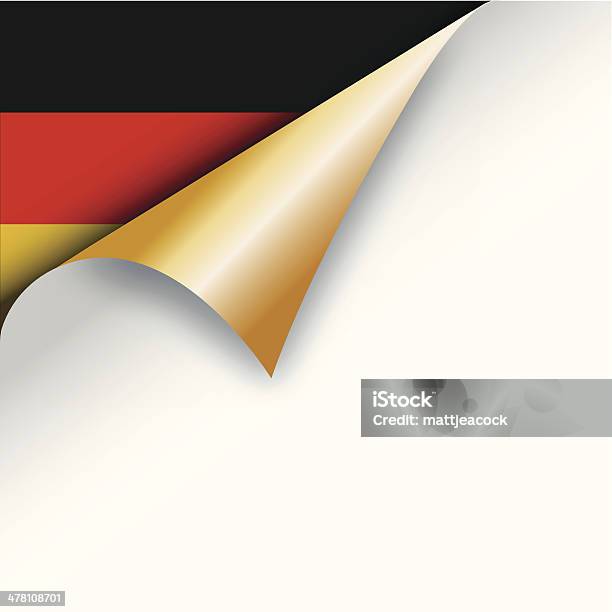 Page Curl Rivelare Bandiera Della Germania - Immagini vettoriali stock e altre immagini di Angolo - Descrizione - Angolo - Descrizione, Bandiera, Bandiera della Germania