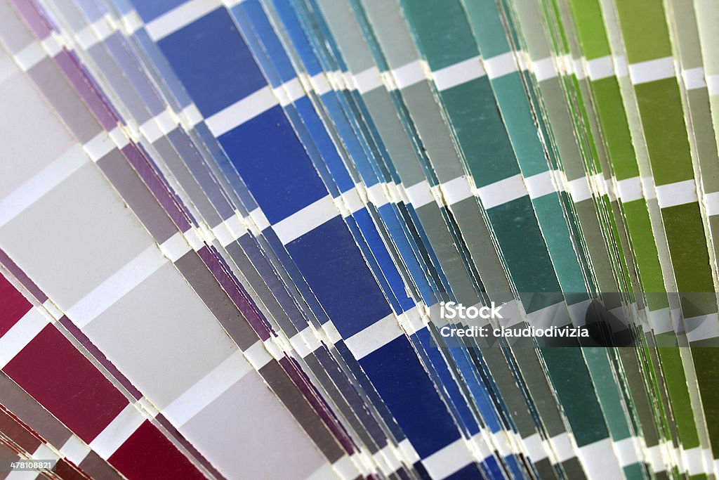 Color samples Colour chart Blue Stock Photo