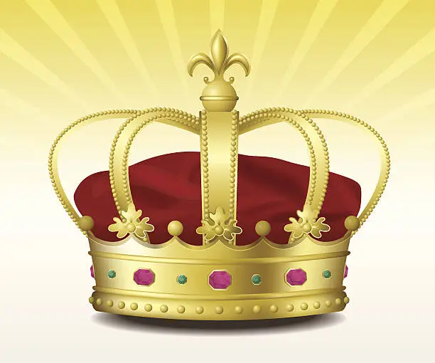 Vector illustration of Golden Royal Crown