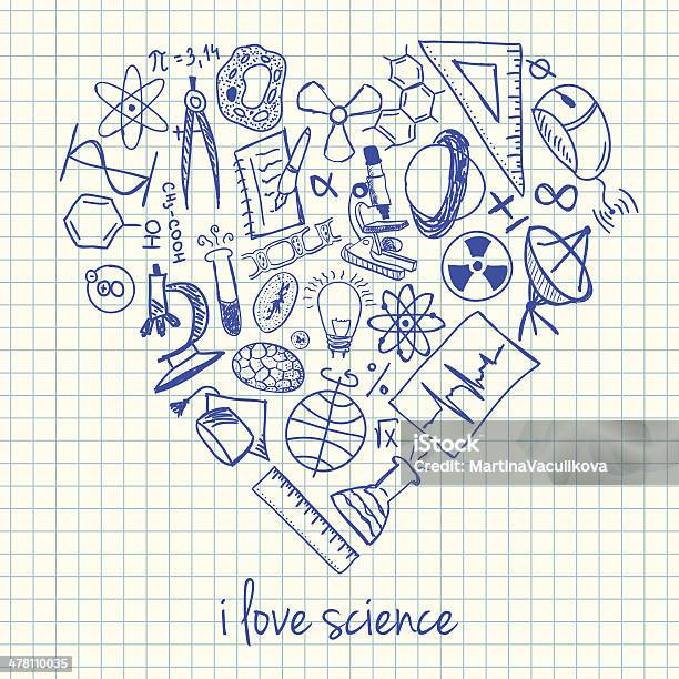Nauka Rysunki W Kształt Serca - Stockowe grafiki wektorowe i więcej obrazów Atom - Atom, Atrament, Badania