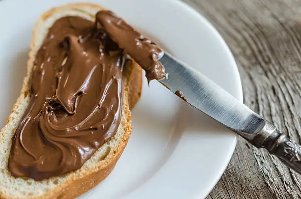 Photo of Slice of bread with chocolate cream