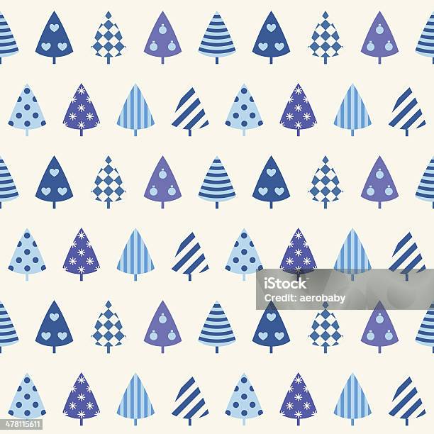 Winter Celebration Seamless Background With Decoration Trees Stock Illustration - Download Image Now