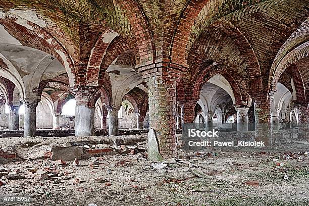 Deserted Medieval Church Basement Stock Photo - Download Image Now - Arcade, Arch - Architectural Feature, Architectural Column