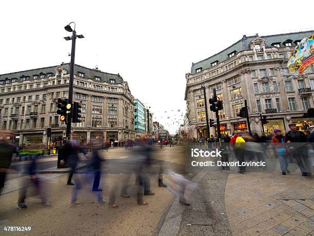 Oxford Circus Stock Photo - Download Image Now - Activity, Architecture, Blurred Motion