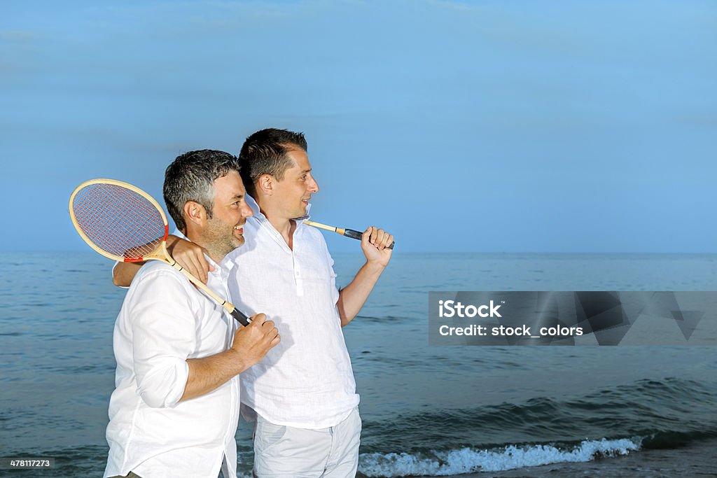 badminton equipa na praia - Royalty-free 25-29 Anos Foto de stock