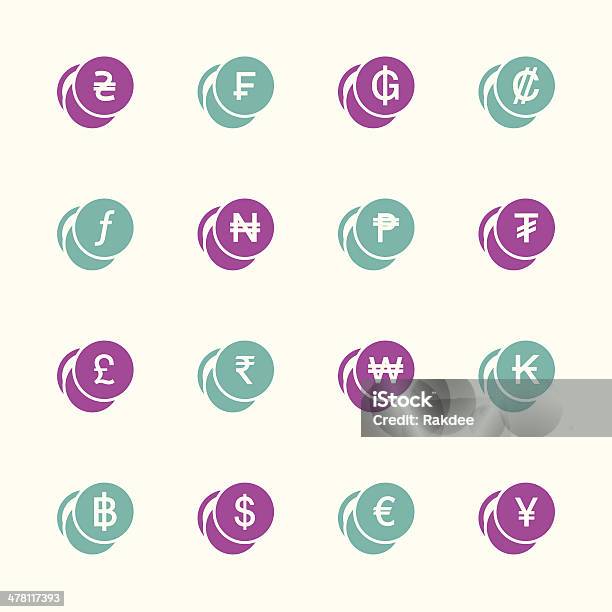 Währung Symbol Icons Set 1farbe Series Eps10 Stock Vektor Art und mehr Bilder von 1-Cent-Stück - 1-Cent-Stück, Britische Währung, Cent-Symbol