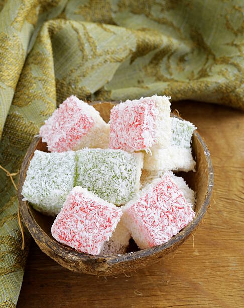 istock Turkish delight  (rahat lokum) dessert in coconut flakes 478117639