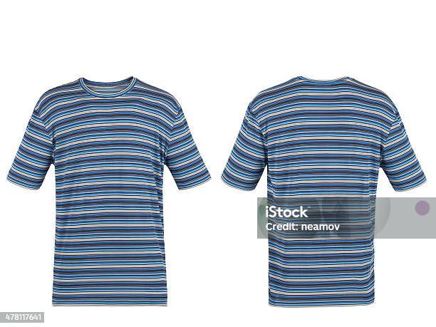 Camiseta Azul A Rayas Foto de stock y más banco de imágenes de Azul - Azul, Camisa, Golf