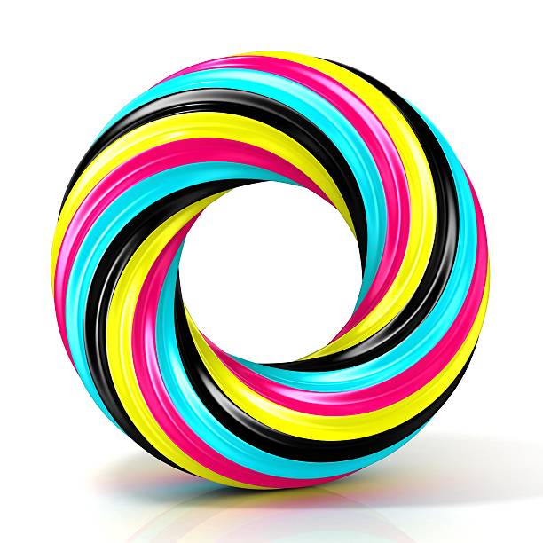 istock CMYK abstract circular sign, with narrow stripes, isolated 478117954