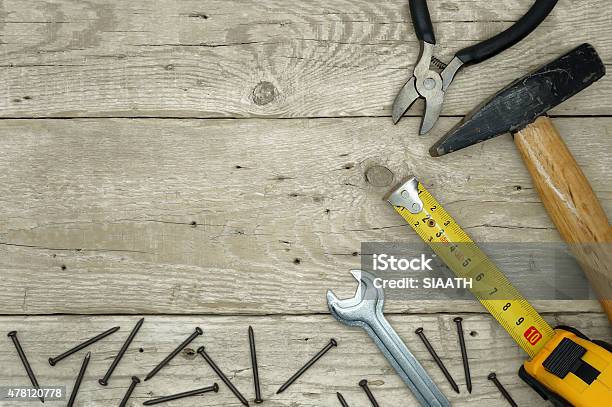 Handyman Equipment Stock Photo - Download Image Now - Black Color, Construction Industry, Deck