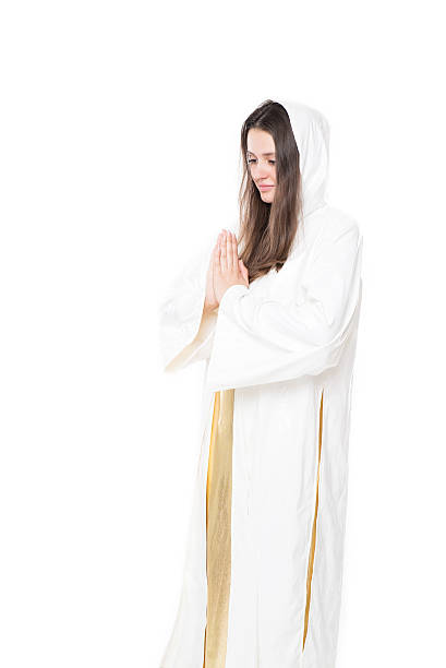 istock Woman praying. Isolated on white background 478121986