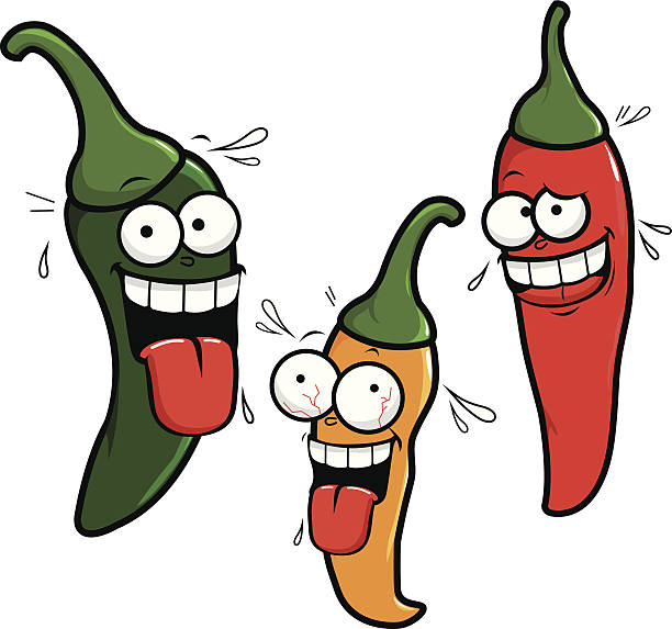 Three Cartoon Hot Chili Peppers Stock Illustration - Download Image Now -  Jalapeno Pepper, Green Chili Pepper, Mexican Restaurant - iStock