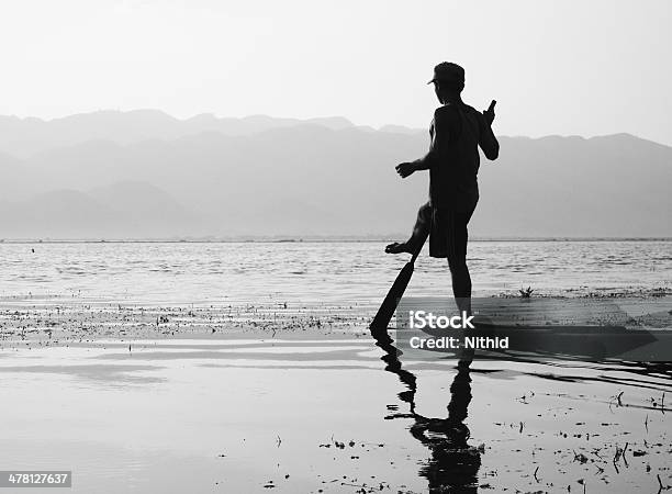 Fisherman Paddle The Boat Stock Photo - Download Image Now - Fisher - Role, Fishing, Horizontal