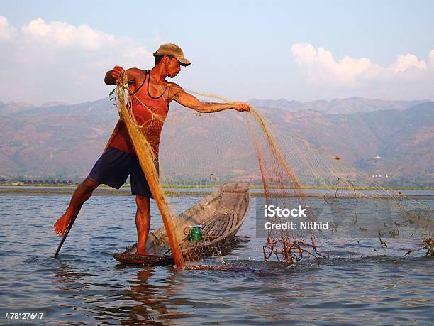 Fisherman With Net Stock Photo - Download Image Now - Commercial Fishing Net, Fisher - Role, Fishing