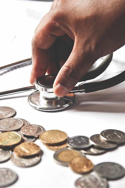 istock Medical and financial concept on black 478127916