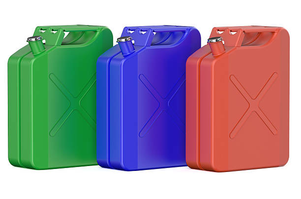 istock set of colored steel jerrycans 478130386
