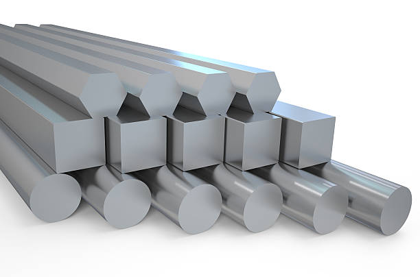 istock steel  hexagon and round bars and square rods 478130596