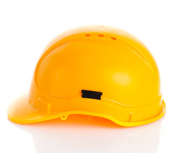 istock Yellow safety helmet on white background. 478130813