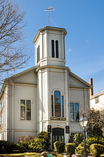 New Bedford, Massachusetts, USA- March 2, 2011: The famous Seaman's Bethel a chapel and refuge made famous in Herman Melville's novel 